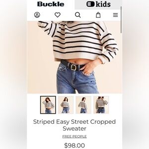 Free People Easy Street Cropped Striped Sweater